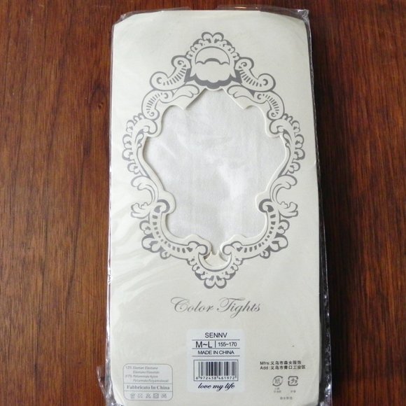 NWT Set of 3 Coloured Tights - White, Red & Taupe - Picture 8 of 11